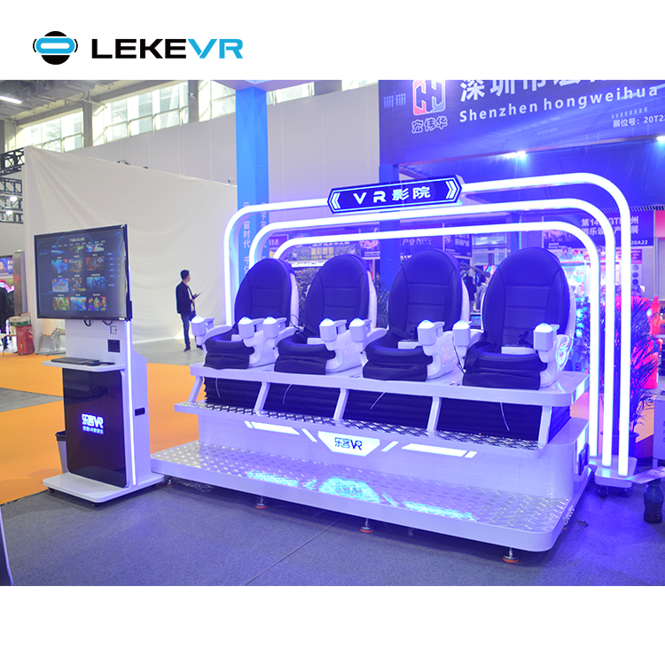 VR Game Machine 9D Virtual Reality Amusement Park 4 Seat Cinema Chair