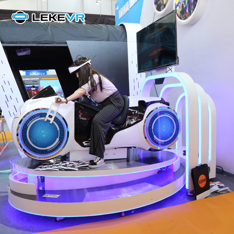 LEKE VR Kids Entertainment Park Racing Simulator Motorcycle Driving Experience Car Game Machines Full Motion 9d 