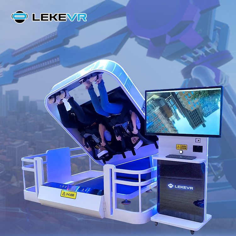 LEKE VR Business Project High ROI Eyecatching 9D 360 VR Roller Coaster Cinema Simulator Chair Virtual Reality Flight Simulator