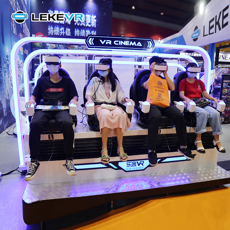 LEKE VR 9D Motion Cinema Chiar Virtual Reality Roller Coaster Egg Chiar 4 Seat Cinema Chair