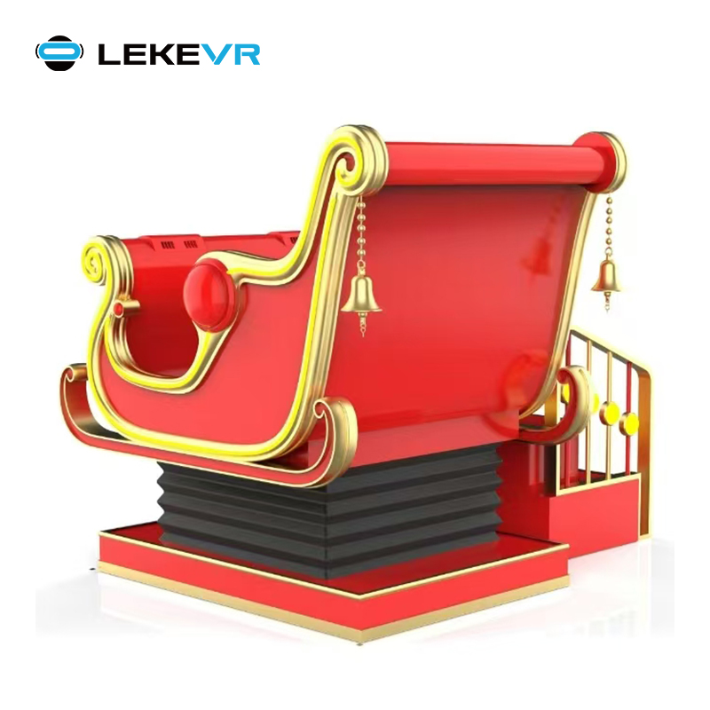 LEKE Indoor VR Christmas Sleigh Simulator for Shopping Malls Airports Adventure Parks Public Spaces
