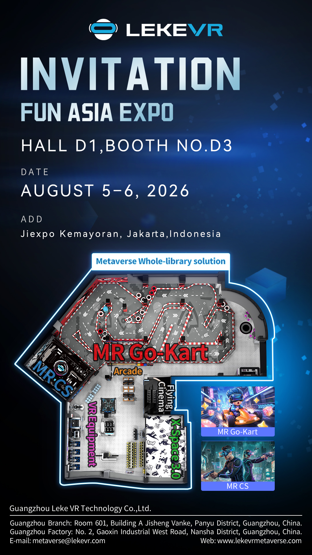 LEKE VR Official Invitation – FUN ASIA EXPO 2025 Indonesia VR Entertainment Exhibition